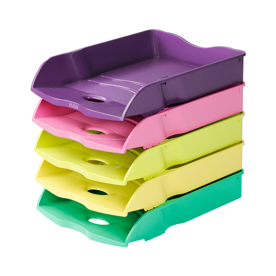 A4-Ablage, bunter Schreibtischorganizer, Plastikablage, stapelbare Ablagen, Büro-Organizer