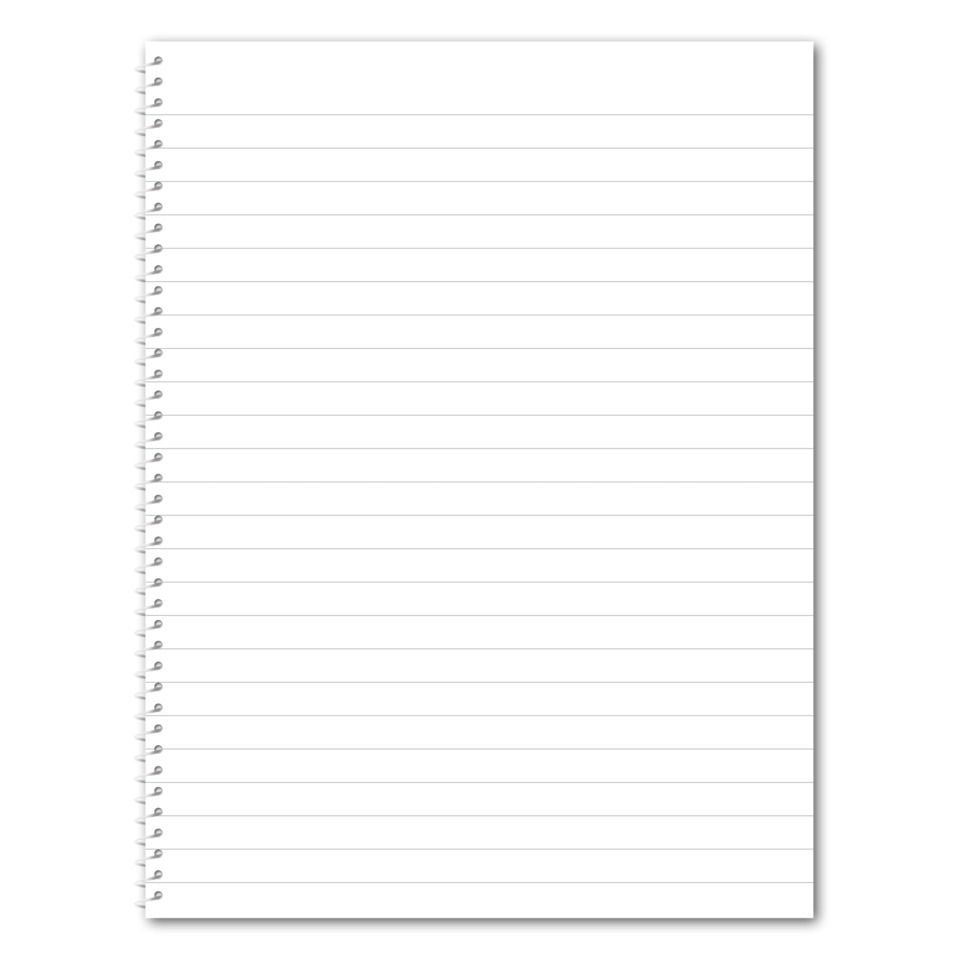 notebook, spiral notebook, lined pages, white notebook, stationery
