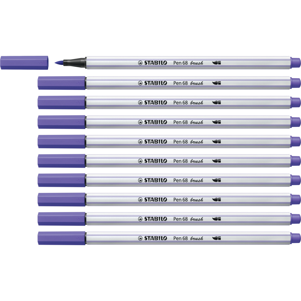 Marker, Brush pen, Purple, Fine liner, Stabilo