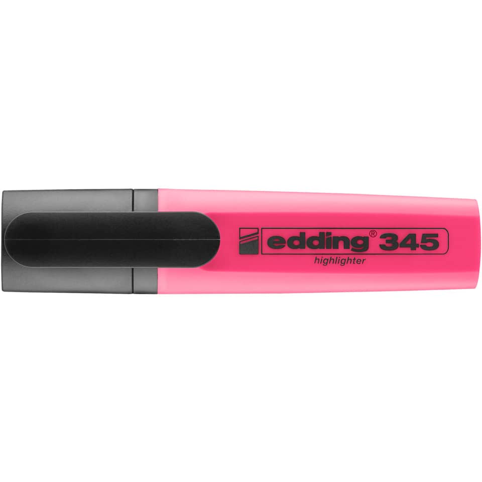 Highlighter, Marker, Pink, Edding 345, Plastic
