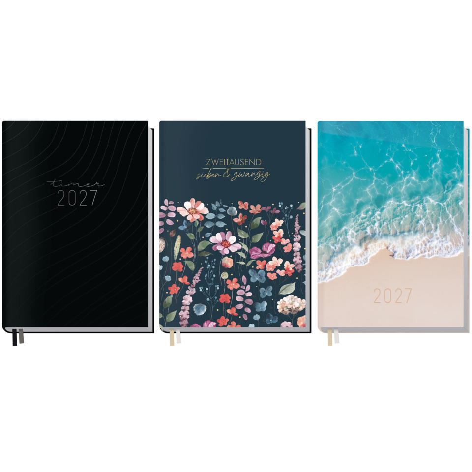 Kalender, Notizbuch, Jahresplaner, Blumenmuster, Meerbezug