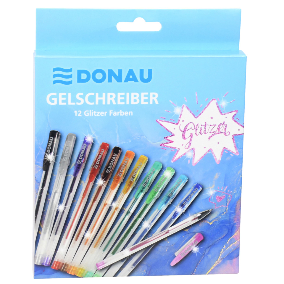 Gelschreiber, Glimmer Farben, 12 Farben, Glitzerfarben, Kunstbedarf