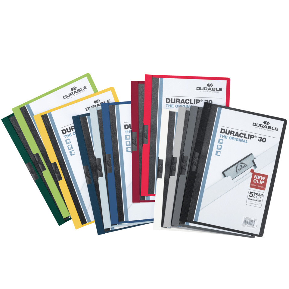 ordner, clipmappe, klemmband, durable, schutzhülle