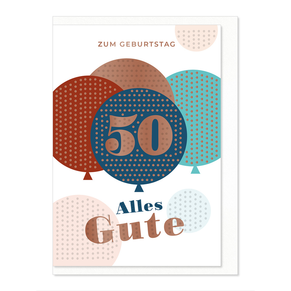 Geburtstagskarte Zahl 50 KOMMA³ 02-165