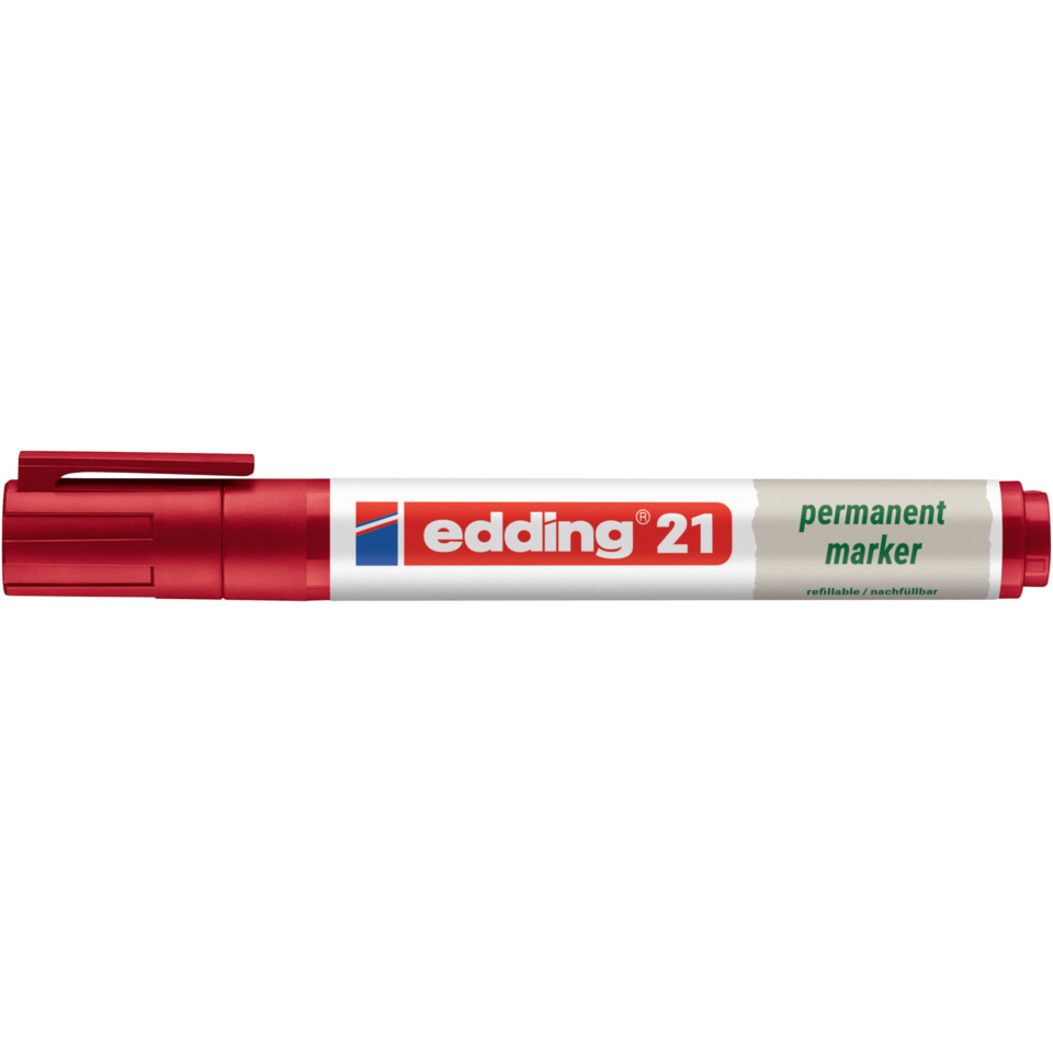 Permanentmarker, Roter Marker, Markerstift, Nachfüllbar, Edding 21