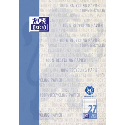 Notizblock, A4, 90g/m², 50 Blatt Lin.27, liniert mit Rand OXFORD 400159592