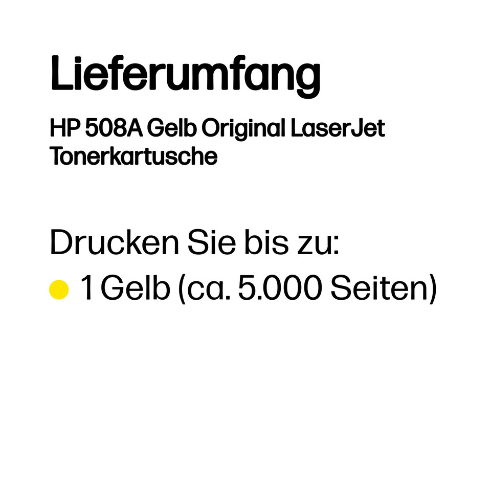 tonerkartusche, gelb, HP 508A, Laserjet, Toner