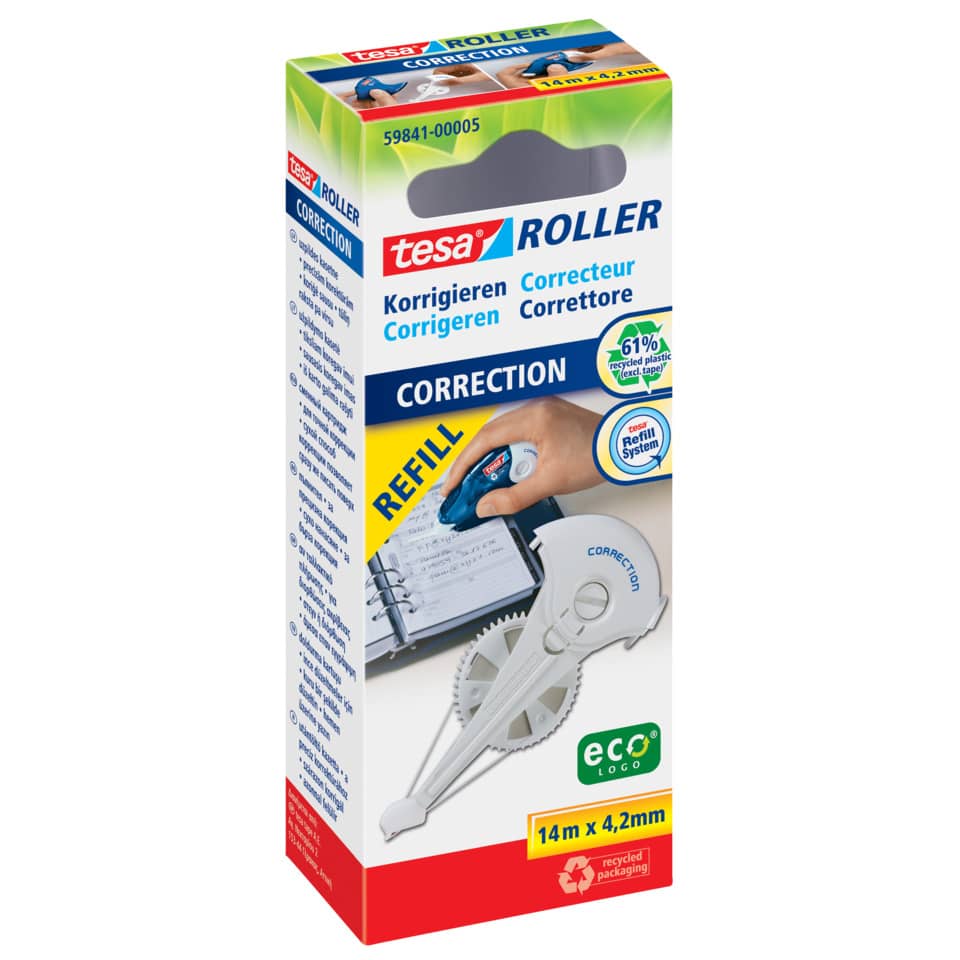 Korrekturband, Roller, Refill, 14m x 4,2mm, Recycling-Verpackung