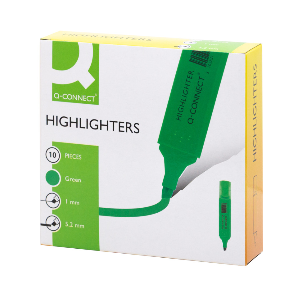 Highlighters, Green, Marker, 10 pieces, 1 mm