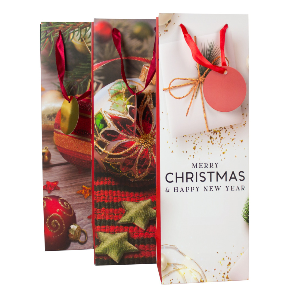 Geschenkverpackung, Weihnachtsgeschenk, Tasche, Kordel, Roter Akzent