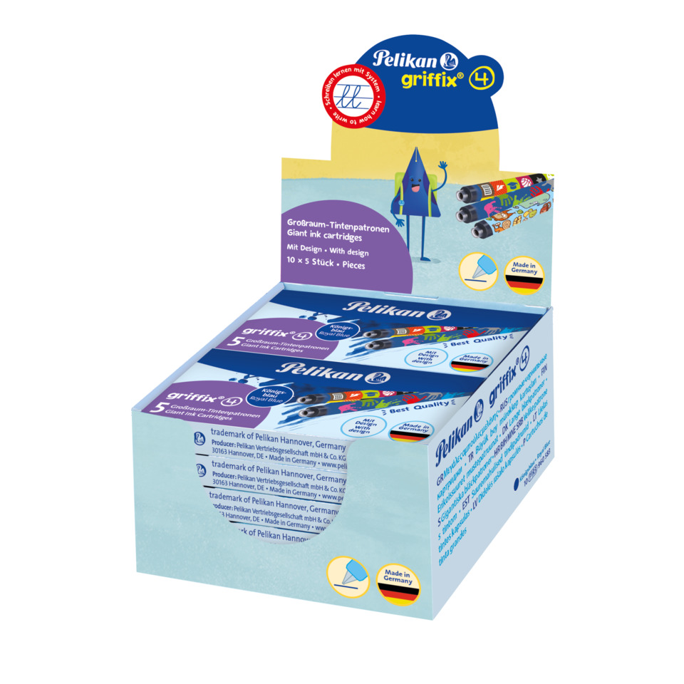 Giant ink cartridges, Tintenkartuschen, Großformat-Patronen, Pelikan griffix 4, Made in Germany