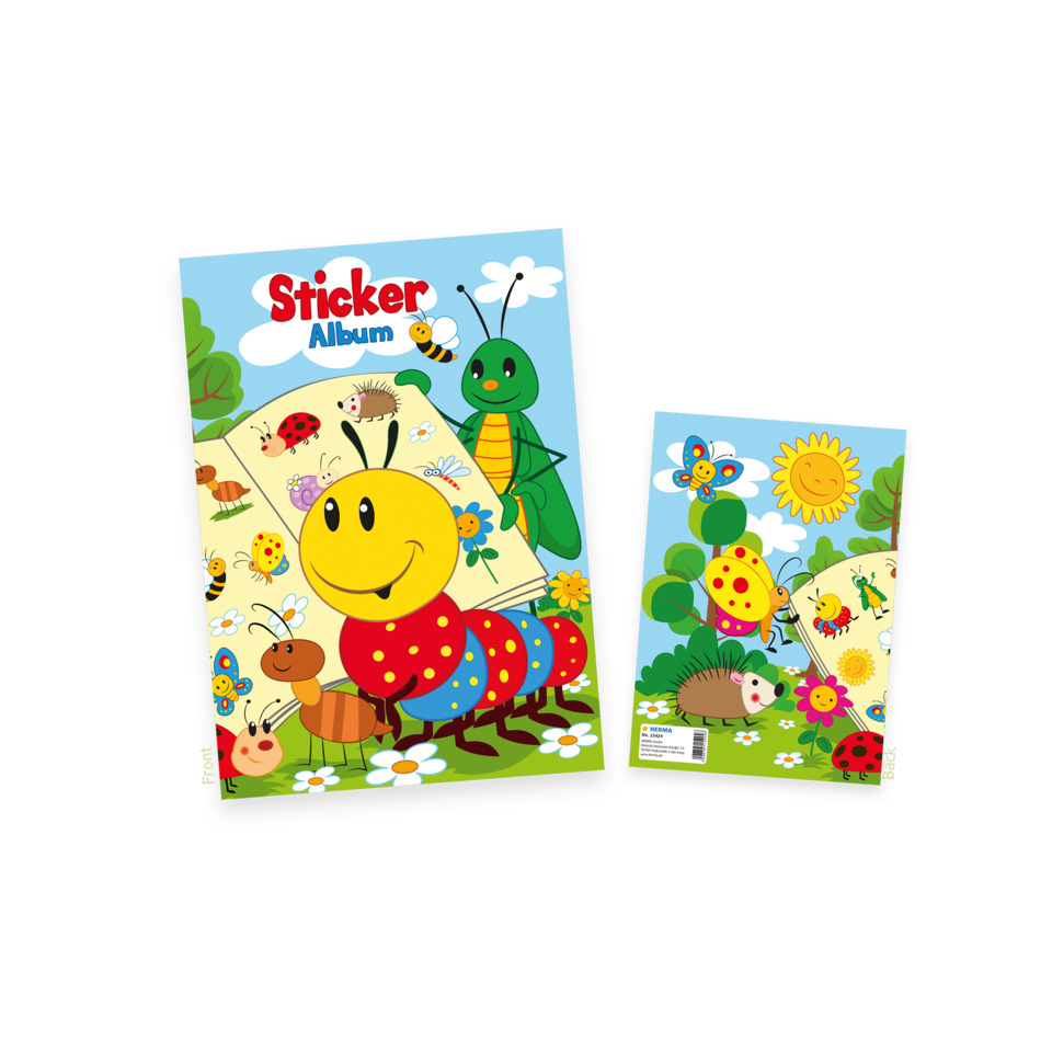 Stickeralbum, Cartooninsekten, Fröhliche Insekten, Blumenwiese, Kinderposter
