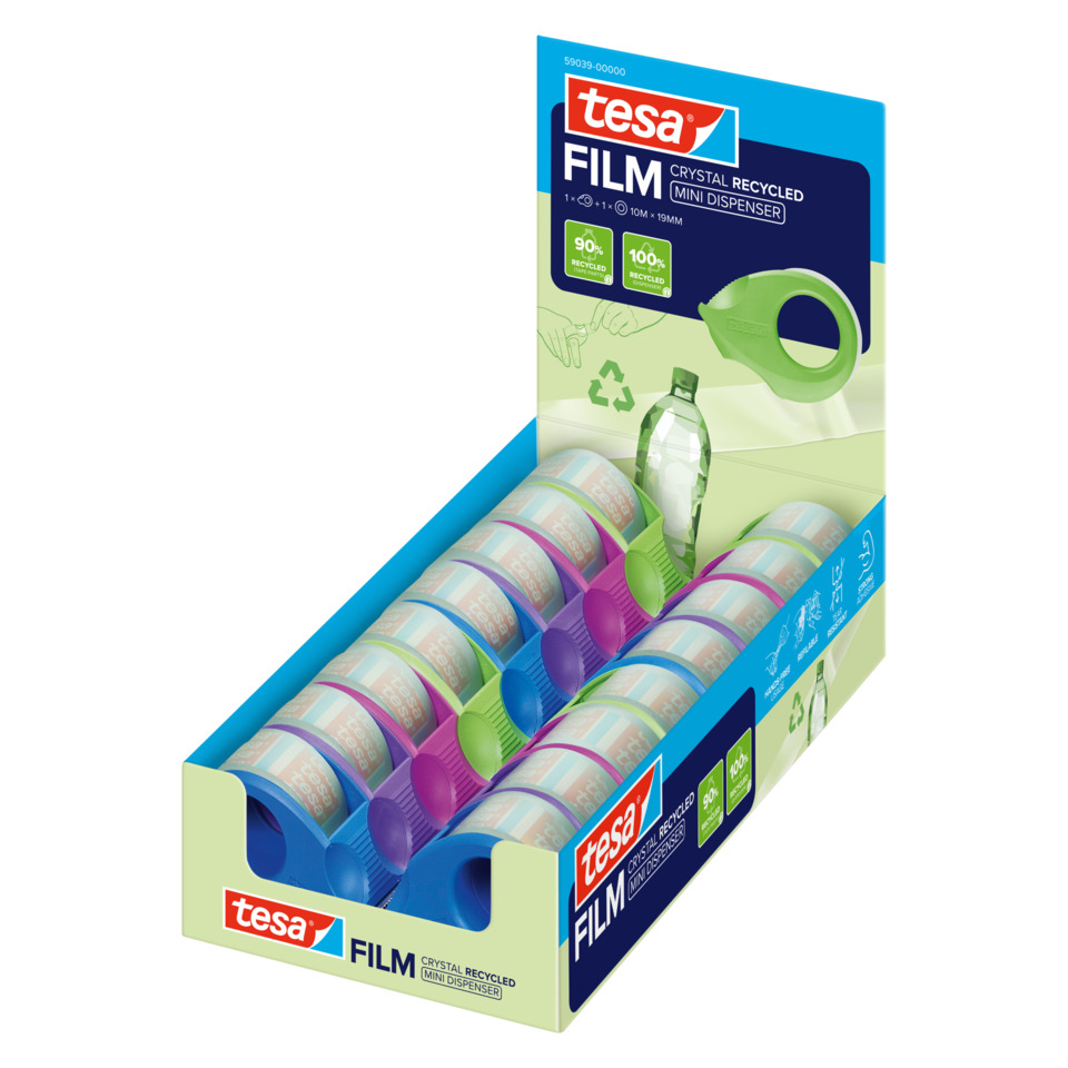 Mini-Dispenser, Abroller, Kristall recycelt, Tape Rollen, Bunte Klebebänder