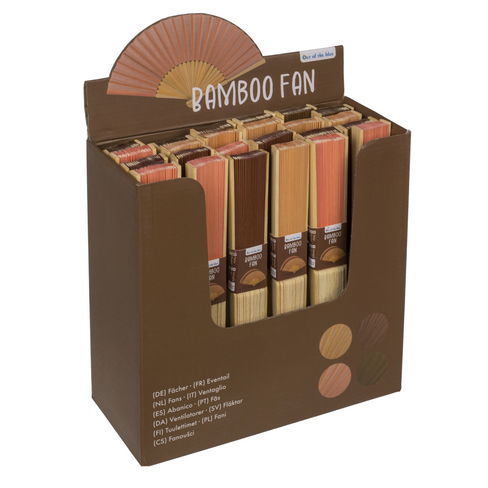 Bambusfächer, Kompakter Fächer, Holzfächer, Bunter Fächer, Display-Box