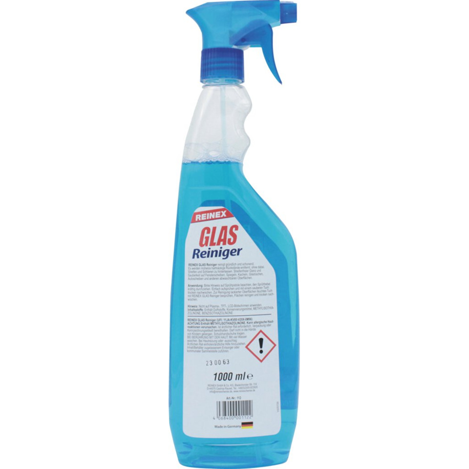 Glasreiniger, Reiniger, Sprayflasche, blau, Chemikalie