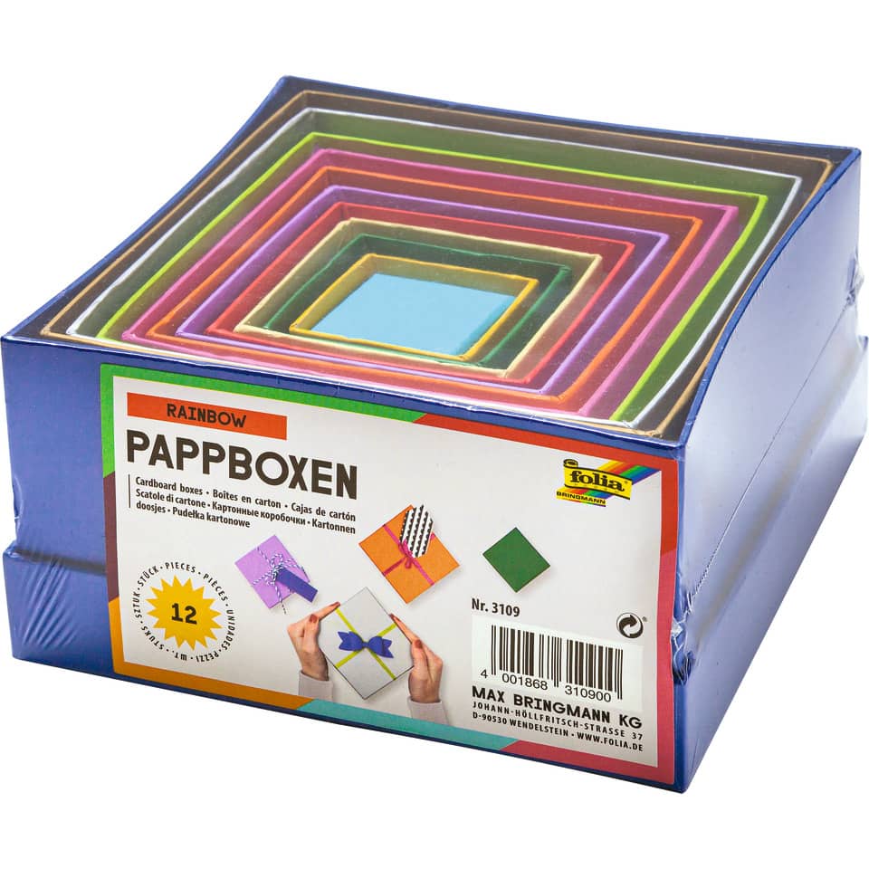 farbenbox, Papierbox, Kartonbox, Baubox, 12-teilig