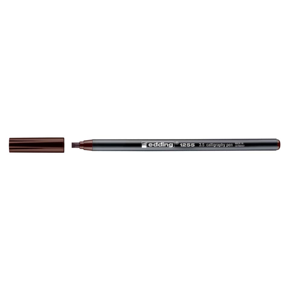 Kalligraphie-Stift, Fineliner, braun, Druckspitze, Edding 1255