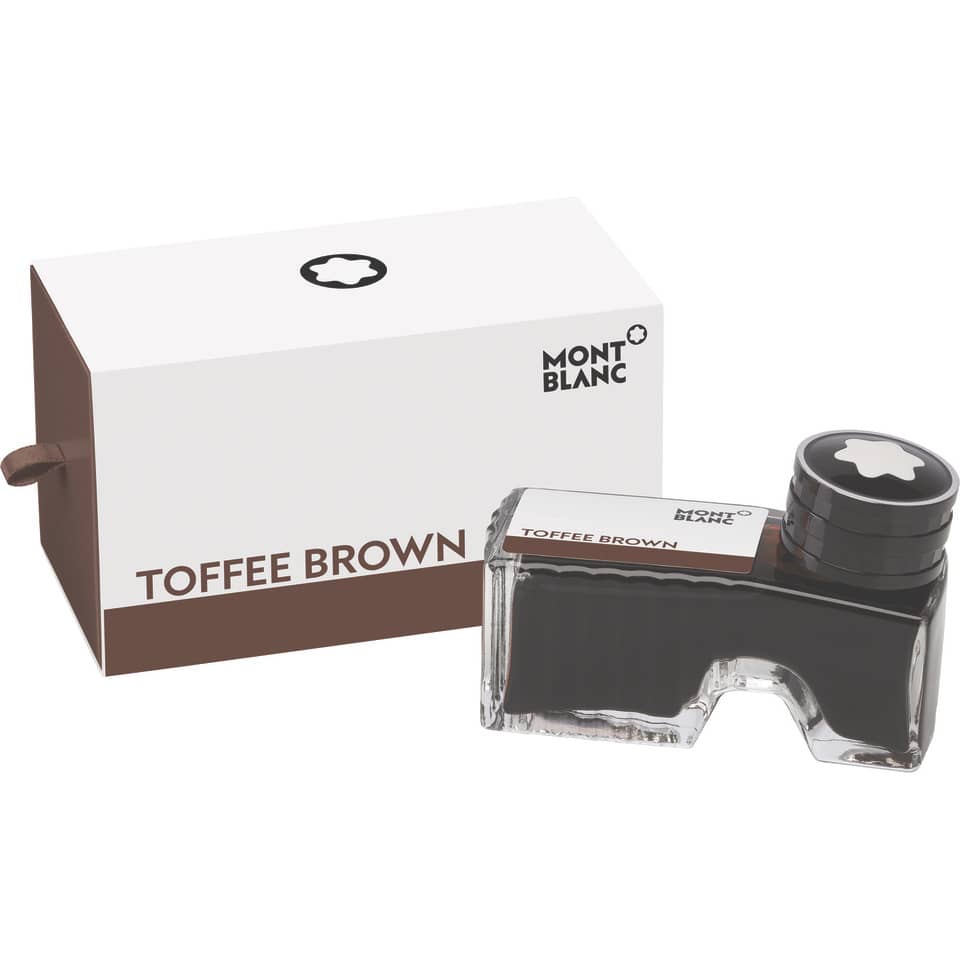 Toffee Brown, Tintenflasche, Montblanc, Tintenbehälter, Holzkappe