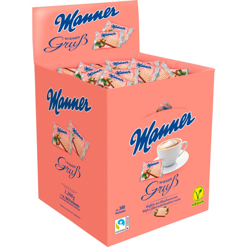 Wafer, Kekse, Packung, rosa Box, Vanille-Kaffee-Waffel