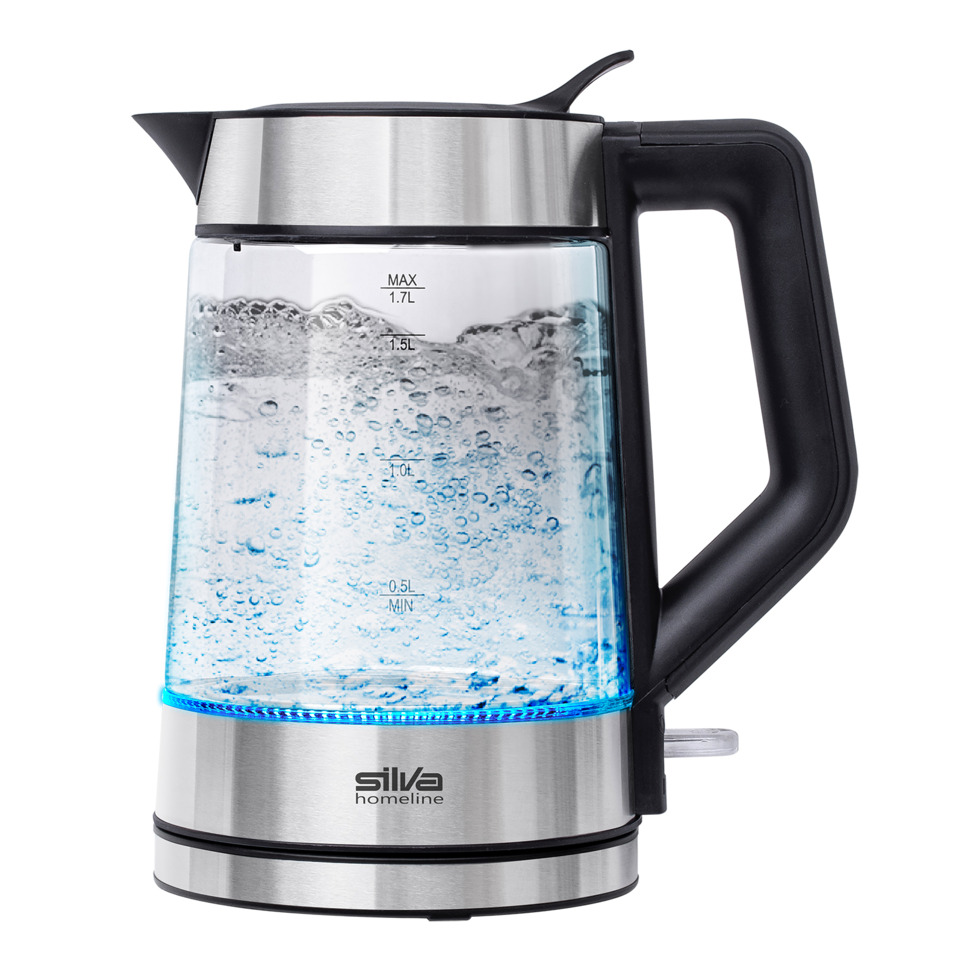 Kessel, Wasserkocher, Glasbehälter, LED-Beleuchtung, Edelstahl