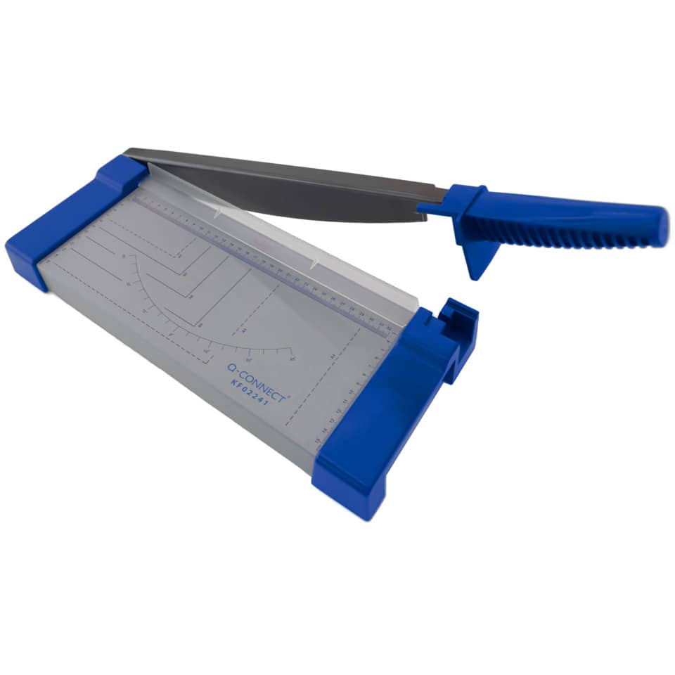 Hebel-Schneidemaschine A4 blau/grau Q-CONNECT KF02241 Klinge, Waffe