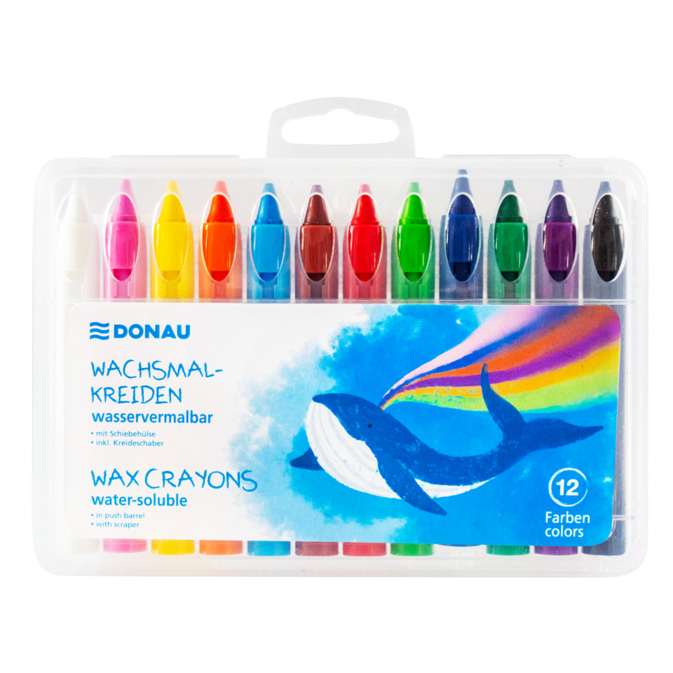 Wachsmalstifte, Wasserlösliche Stifte, 12 Farben, Kunstset, Kinderbastelset