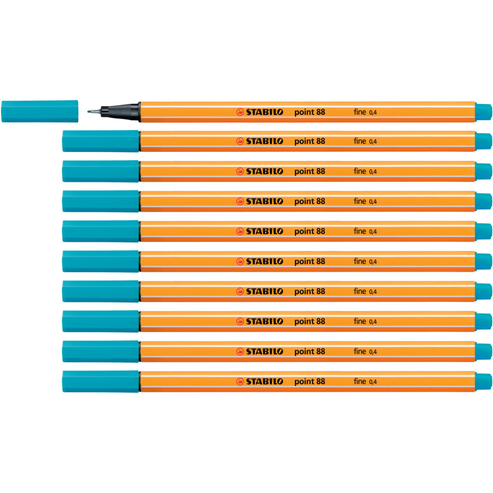 Filzstifte, Marker, Stabilo, orange, Fineliner, marker, Highlighter, orange, blauer Deckel, Set aus Markern