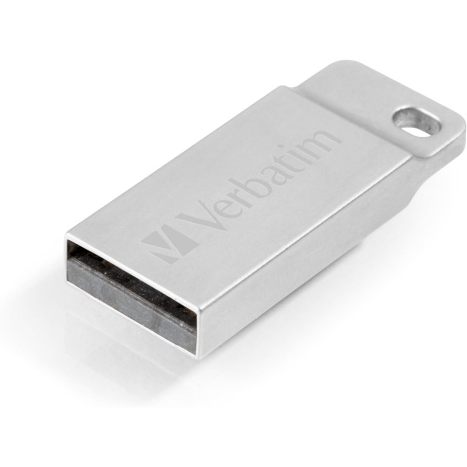 USB-Adapter, USB-A, Metall, Silber, Verbatim-Logo