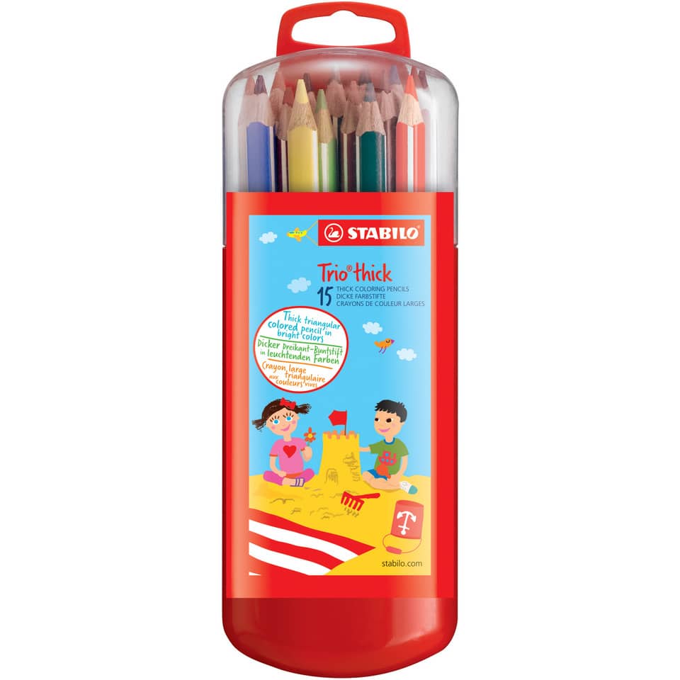 Buntstifte, Holzstifte, 15er Pack, Dicke Stifte, Schulzeichnungset