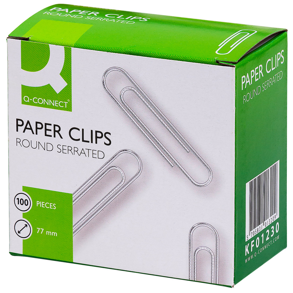 PAPER CLIPS, Runde gezackt, 77 mm, 100 Stück, Stahlfarbe