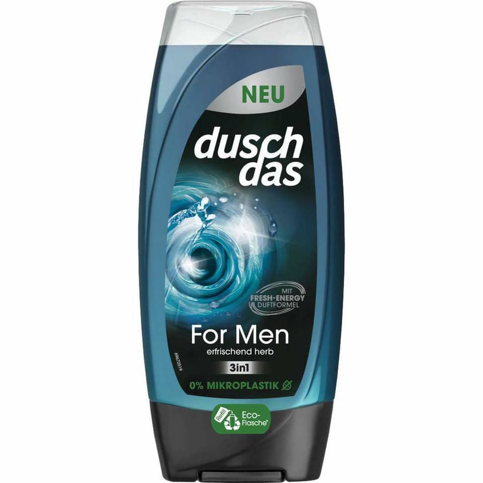 Duschgel, For Men, 3in1, Mikroplastikfrei, Eco-Flasche
