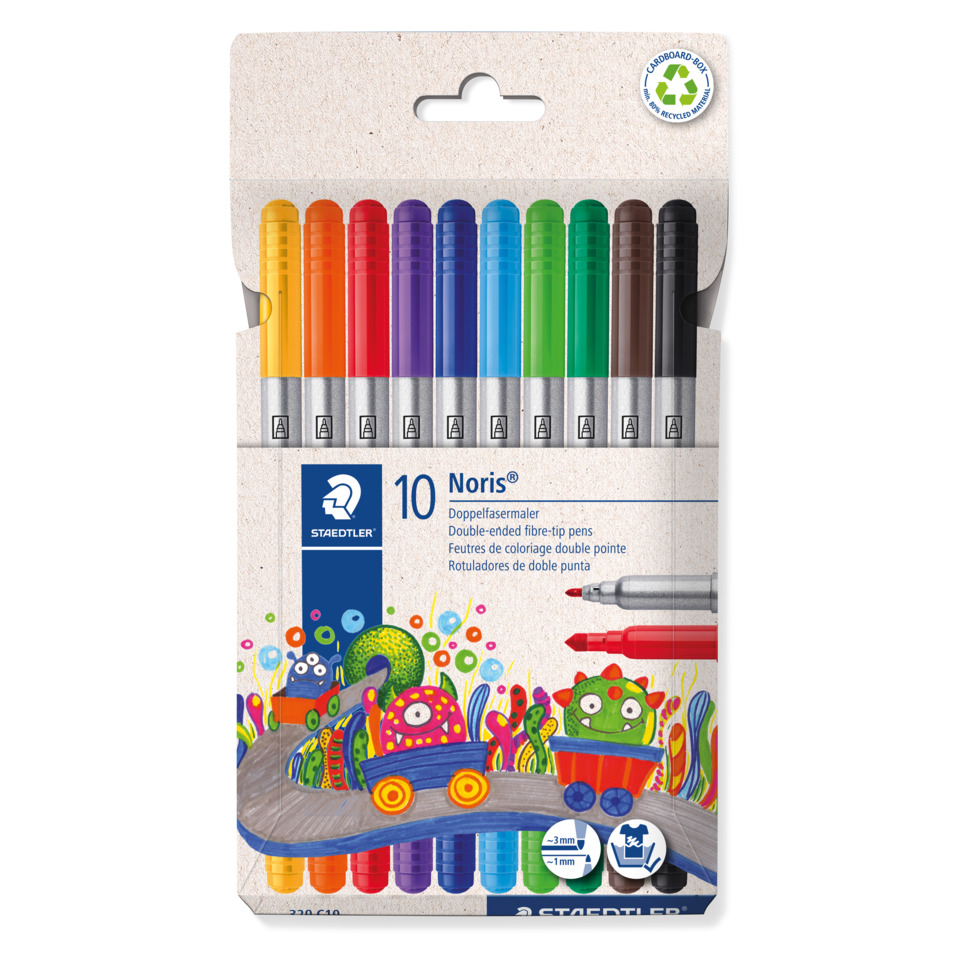 Filzstift, Marker, Mehrfarbig, Doppelspitzen, 10er Pack