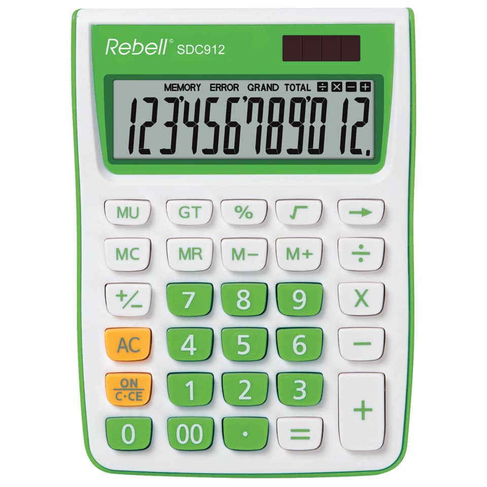 Taschenrechner, Kalkulator, Grün, LED-Display, Tastenfeld