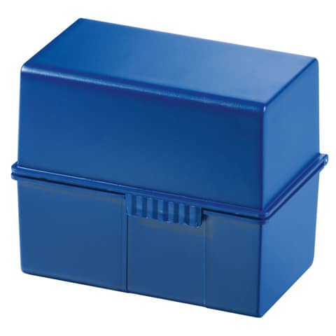 Karteibox DIN A7 quer, max 300 Karten m. Stahlscharnier, blau HAN 977-14