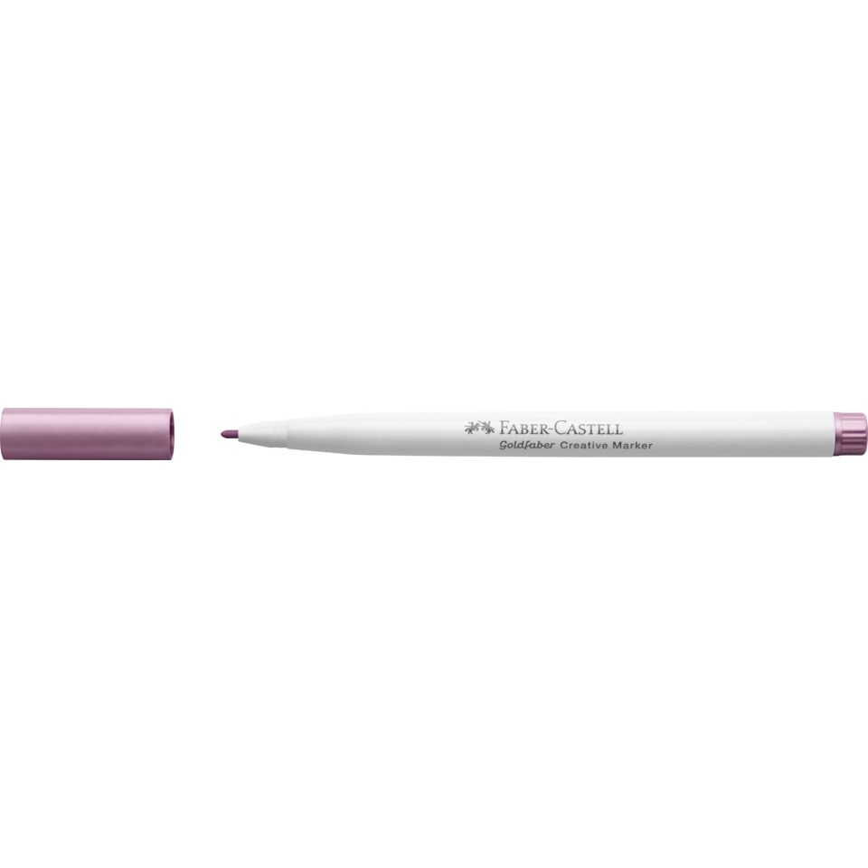 Marker, weißer Korpus, rosa Kappe, Feinspitze, Faber-Castell