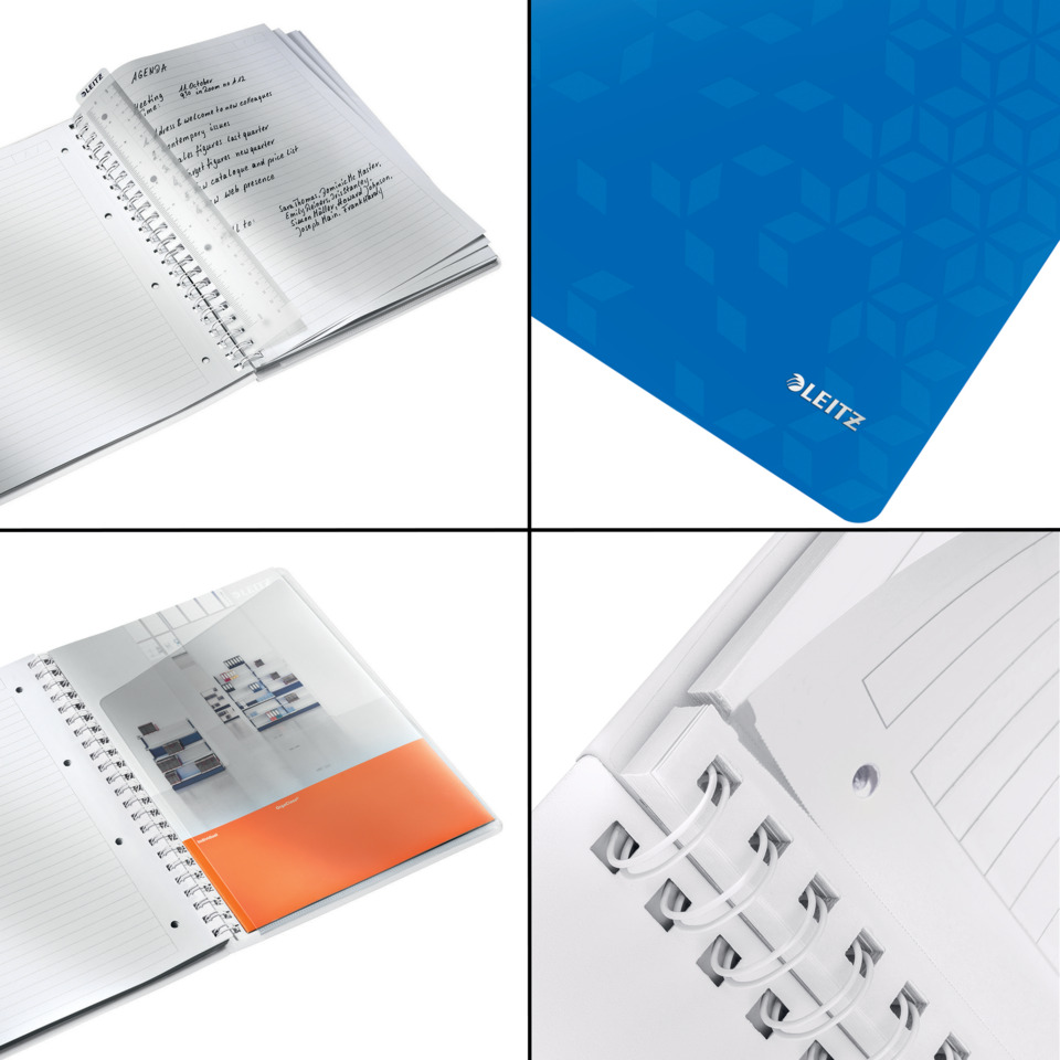 Notizbuch, Spirale, Linienpapier, Klebeblock, Deckblatt-Design