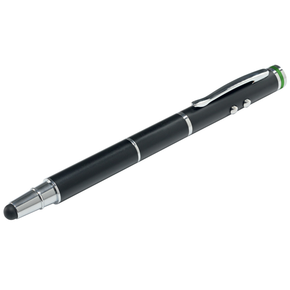Kugelschreiber, schwarzer Stift, Metallclip, Silberne Akzente,  retractable