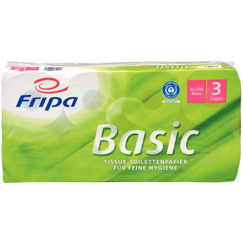 Toilettenpapier, Basic, Grün, Blattanzahl, Kleines Packung