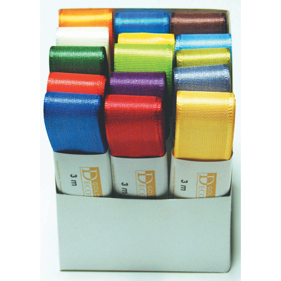 Zierband Taft, 25mmx3m, sortiert GOLDINA 1445025991503