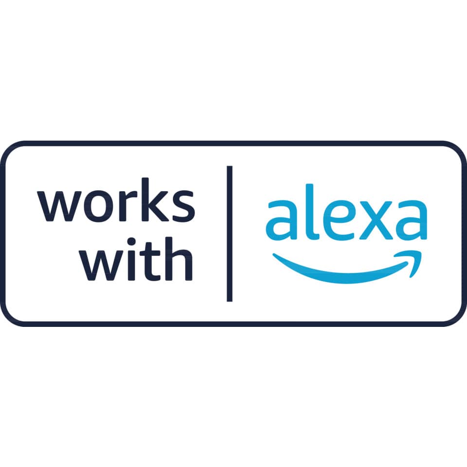 works with, amazon alexa, logo, banner, icon