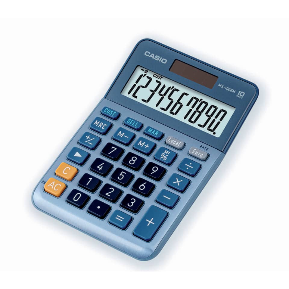 Taschenrechner, Casio, blauer Rechner, Taschenrechner blau, Elektronischer Rechner