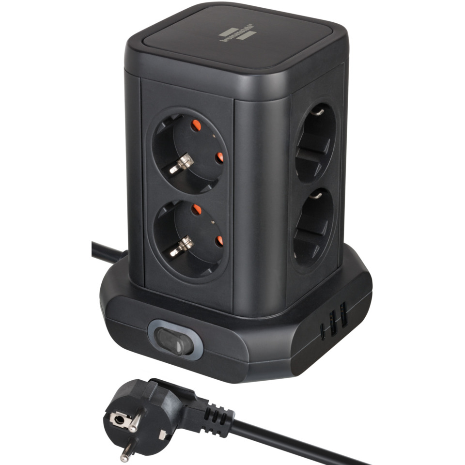 Steckdosenleiste, Schraubsockel, Mehrfachsteckdose, Verlängerung, USB-Anschlüsse
