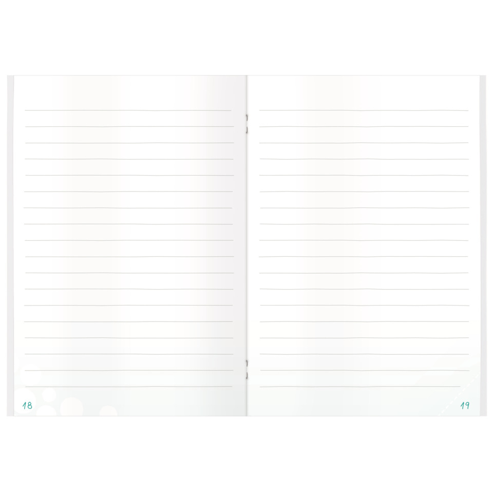 notizbuch, linienpapier, doppelseite, klebeschluss, leichte muster