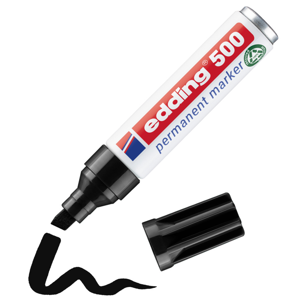 Permanent-Marker, Marker-Stift, Weiße-Körper, Schwarze-Spitze, Feiner-Tip