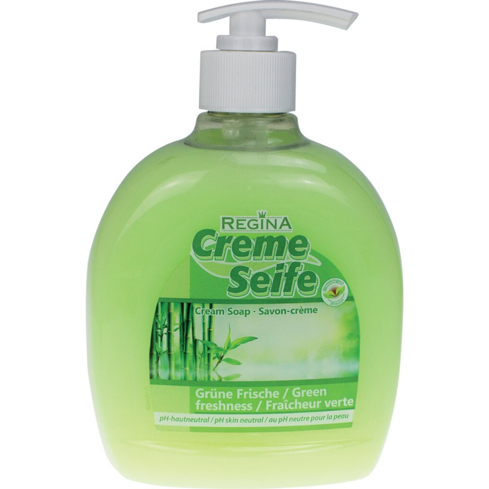 Cream Soap, Green Freshness, Pump Bottle, Liquid Soap, Regina Creme Seife