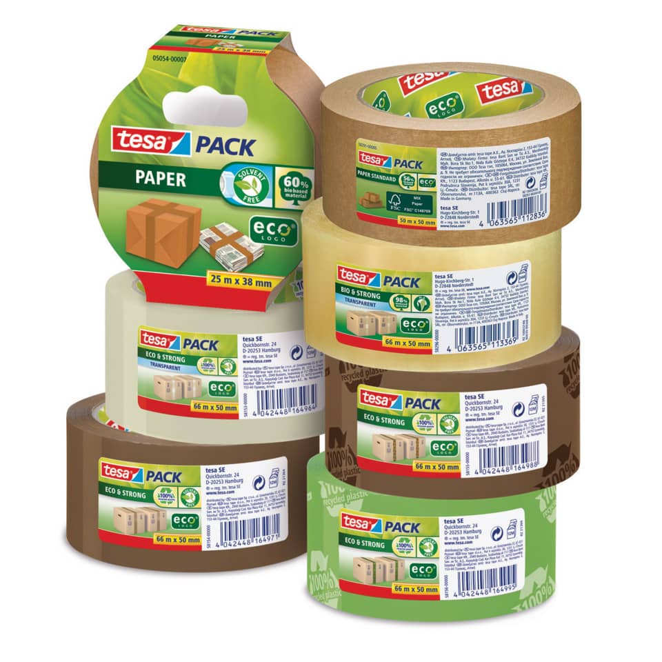 Tesa Pack, Klebeband, Kartonrollen, Transparent, Eco Logo