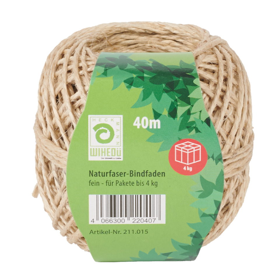 Naturfaser, Bindfaden, Jutfaden, Knotenband, 40m