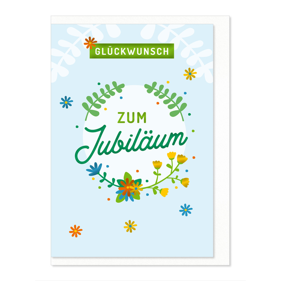 Grußkarte, Jubiläum, Blumenranke, Pflanzenmuster, Jubilaeum