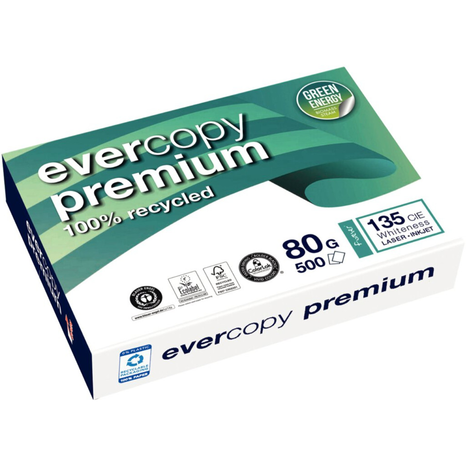 Recyclingpapier, 80 g, 50 Blatt, 100% recycelt, Packung