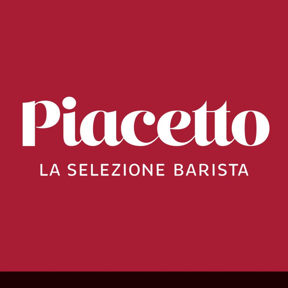 logo, text, roter hintergrund, weißes schriftbild, Piaceto